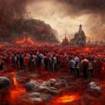 Евгений Никитин_Заседание партии Единая Россия в аду - Рисунок нейросети Midjourney