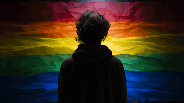 ЛГБТ подросток, сгенерированное изображение