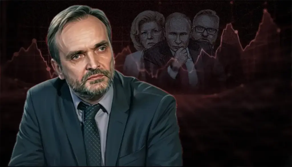 Игорь Кочетков на фоне растущего графика и грозных Путина, Милонова и Мизулиной